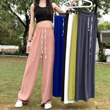 korean FASHION new trendy plain high waist women trousers Loose/Wideleg  Type