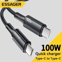 Essager Type C To Type C สายเคเบิล100W PD ที่ชาร์จไฟรวดเร็ว USB C ไปยัง USB C สายชาร์จ C To C สายสำหรับ MacBook iPad Xiaomi Realme POCO