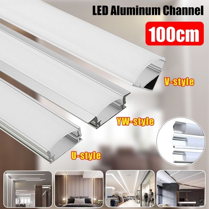 100cm LED Aluminum Channel U/V/YW Shape for LED Strip Light with Cover ...