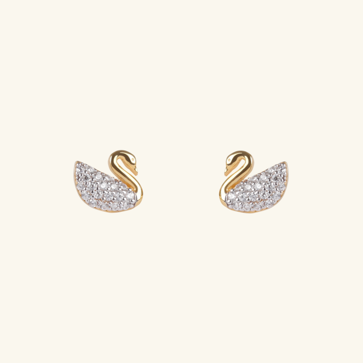 Foundry Swan Studs 18k Gold | Lazada PH