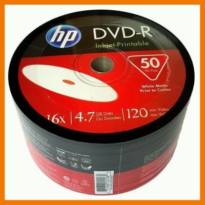 สินค้าขายดี!!! แผ่นดีวีดี DVD-R HP ของแท้ 4.7Gb 16X พิมพ์ภาพบนแผ่นได้ (50/Pack) ที่ชาร์จ แท็บเล็ต ไร้สาย เสียง หูฟัง เคส ลำโพง Wireless Bluetooth โทรศัพท์ USB ปลั๊ก เมาท์ HDMI สายคอมพิวเตอร์