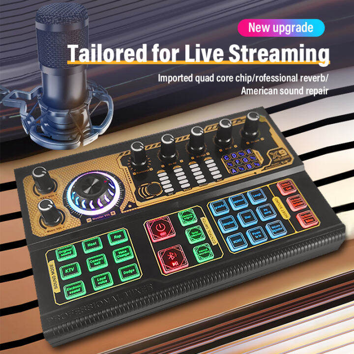Original SX9 Sound Card Audio Mixer USB External Sound Card Headset Microphone Live Sound Card