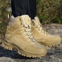 HOT★Mens Military Boots Autumn High-top Tactical Boots Non-slip Desert Special Forces Boots Hiking Shoes Coturno Masculino Militar