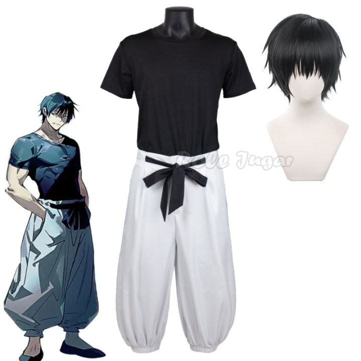 Anime Jujutsu Kaisen Fushiguro Toji Cosplay Costume Men Top Pants Wig ...