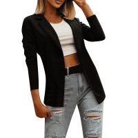 Spring and autumn womens work Jacket Suit long sleeve casual fashion cardigan solid black white top new style