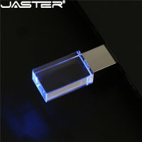 JASTER Crystal USB Flash Drives 128GB Blue LED Pen Drive 64GB 3D Engraving Memory Stick 32GB Creative Wedding Gifts U disk