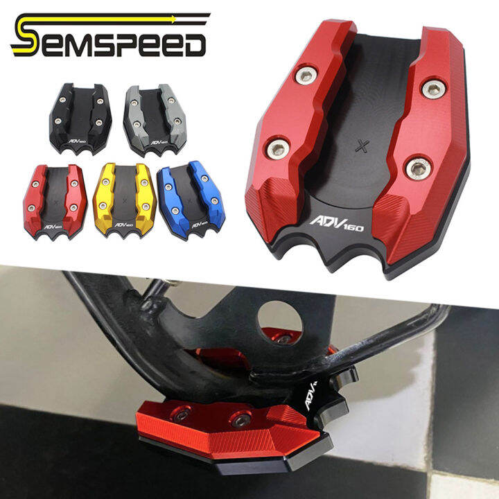 Semspeed Motorcycle Cnc Side Foot Stand Pad Kickstand Enlarge Extension