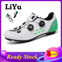 LiYu รองเท้ารองเท้าปั่นจักรยานสตั๊ดสไตล์ยอดนิยมขนาด Sepatu Road Bike 36-47,รองเท้าปั่นจักรยานกีฬาฝึกซ้อมกลางแจ้งรองเท้าสนีกเกอร์แป้นถีบ SPD ผู้ชายและจักรยานผู้หญิง