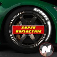 ’；【‘； 1 Set 2.7 Cm Car Tire Reflective Stickers SPORTS Permanent Lettering Car Tire Decorations PVC Tire Label Stickers Wheel Decals