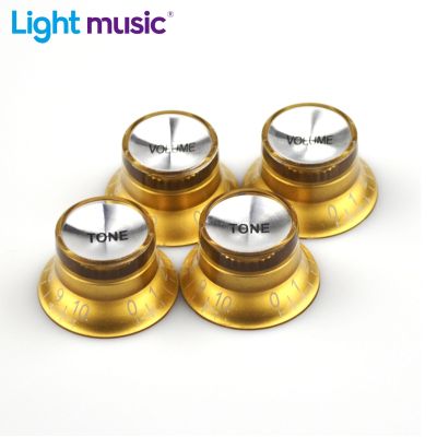 2/4pcs Silver Reflector Volume Tone Speed Control Knob Electric Guitar Potentiometer Knobs for LP SG Style Electric Guitar
