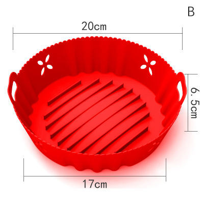 ruyifang แผ่นซิลิโคนสำหรับทอดอากาศแผ่นรองจานพิซซ่าแผ่นรองจานสำหรับทอดอากาศทำความสะอาดง่ายอุปกรณ์เสริมหม้อทอดอากาศ