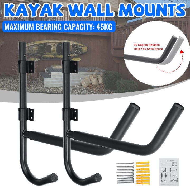 Cradle Brackets 90° Swivel Steel Kayak Wall Mount Hangers For Kayak