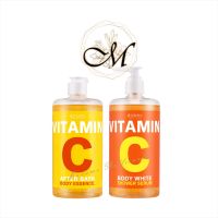 ของแท้ 100% ? [แพคคู่ เซรั่มน้ำตบ+เจลอาบน้ำ] SCENTIO VITAMIN C AFTER BATH BODY ESSENCE &amp; SHOWER SERUM เซนทิโอ วิตามินซี บอดี้ เอสเซ้นส์ &amp; ชาวเวอร์ เซรั่ม (450ml/ขวด)