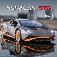 LI[RUM]1:24 Scale Lamborghini Huracan Sto รถโลหะผสมรุ่น Light &amp; Sound Effect Diecast รถของเล่นสำหรับชายของเล่นเด็กวันเกิดของขวัญรถของเล่นเด็กของเล่นรถรุ่นรถของเล่นเด็กคอลเลกชัน