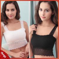 DONGQ ผู้หญิง Camis Boob Tube ผู้หญิง เสื้อกล้าม Bandeau Bra Crop สายยางยืด ลูกไม้