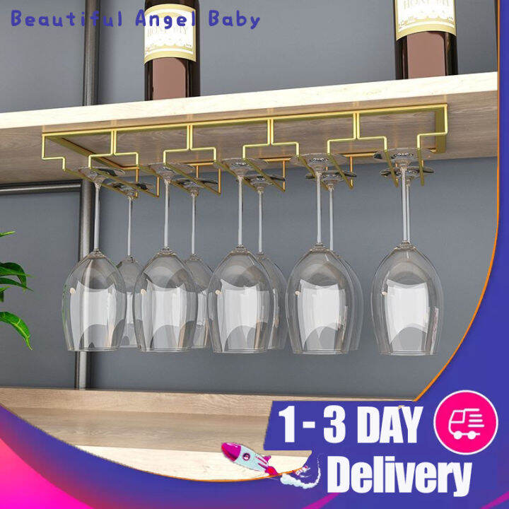 [3060cm] Wine Glass Stand Chrome Holder Base Hanger Shelf Bar