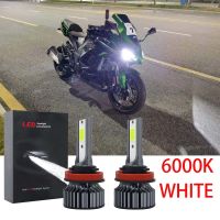 New ชุดแปลงไฟหน้า LED 6000K สีขาว สําหรับ Kawasaki Ninja 1000 650 300 2011- 2014 2015 ZX10R ZX6R 2003 2004-2016 2 ชิ้น