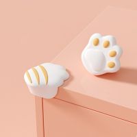 1Pcs Baby Cute Cat Paw Safety Silicone Protector Table Furniture Corner Protection Children Safety Anticollision Edge &amp; Guards