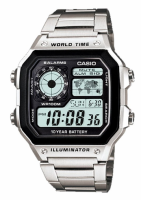 Casio Standard นาฬิกาข้อมือผู้ชาย สายสเตนเลสสตีล รุ่น  AE-1200WHD,AE-1200WHD-1A,AE-1200WHD-1AV (CMG) - สีเงิน