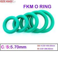 Green FKM O ring Seal CS5.70mm Thickness OD15.00mm 400.00mm Oil resistant acid and alkali resistant sealing Gasket FKM o-ring