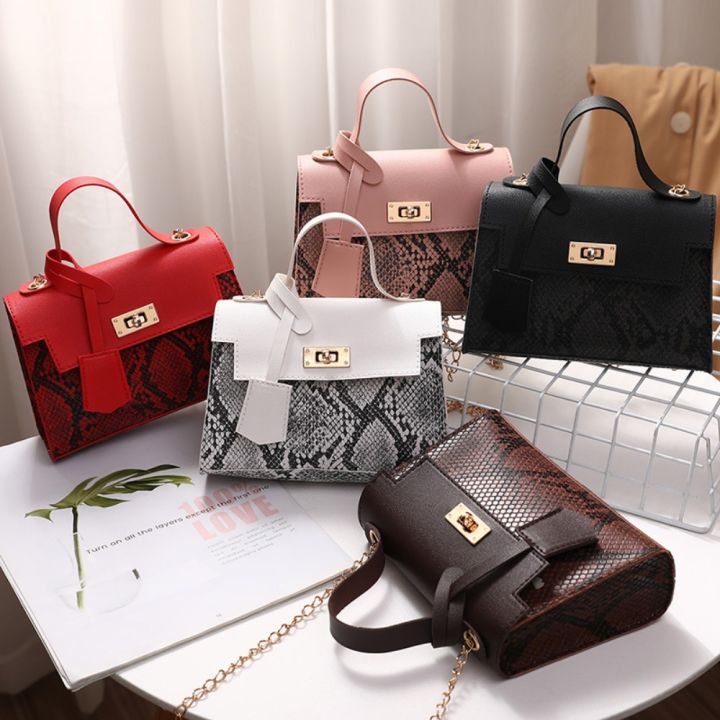 ใช้กล้องผู้หญิง-legible82im4ใส่เอกสารหนังงูโซ่กระเป๋า-tas-kosmetik-กระเป๋าสะพายพิมพ์ลาย