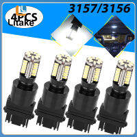 4ชิ้น3157 3156 57-smd ไฟ Led รถยนต์ไฟเบรคหลังถอยหลังหลอดไฟสัญญาณเลี้ยว10W 6000K 360องศา