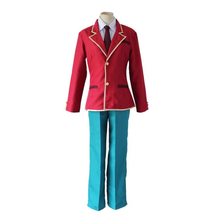 anime-classroom-of-the-elite-ayanokouji-kiyotaka-cosplay-costume-short-wig-school-uniform-red-jacket-tie-pants-suit-men