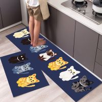 【YF】 Kitchen Floor Mats Home Bathroom Anti-Slip Entrance Doormat Bedroom Living Room Decoration Long Carpets Hallway Balcony Rugs