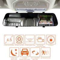 4.3 Inch Car DVR Dash Cam Mirror Driving Recorder Front 1080P HD Dashcam Back 480P Rear View Camera Dual Lens Cycle Recording