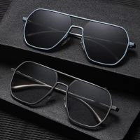 2023new retro mens and womens tide models thin sun-shading sunglasses black frame street discoloration glasses male sunglasses