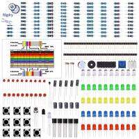 FDGDRY สำหรับ Arduino ตัวต้านทาน MEGA2560ชุดตัวอุปกรณ์อิเล็กทรอนิกส์พื้นฐานตัวเก็บประจุแบบชิ้นส่วนอิเล็กทรอนิกส์กริ่ง LED มีประโยชน์