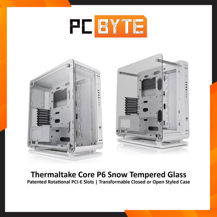 Thermaltake Core P6 TG Snow Mid Tower Chassis (Patented Rotational PCI