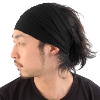 【YF】 Solid Wide Cotton Sports Yoga Headbands For Women Men Lightweight Japanese Bandana Elastic Hairbands Turban Accessories Headwear