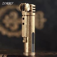 ✤◈ NEW Zorro Retro Petroleum Lighter Transparent Oil Tank Metal Brass Trenches Kerosene Gasoline Oil Cigarette Lighters Men Gift