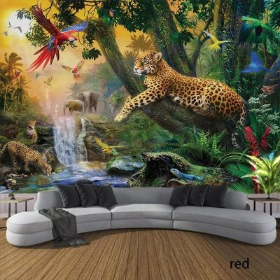 Wall Hanging Art Deco Bedroom Tapestry King of The Forest Tiger Leopard Tapestry Forest Animal Tapestry Wall Hanging