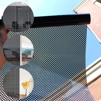 SDGBFTJJ Office Sunshade Self-Adhesive Anti-UV ตาข่ายความเป็นส่วนตัวฟิล์มหน้าต่างสติกเกอร์กระจกสติกเกอร์ Decal