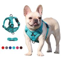 Dog Harness with 1.5m Traction Leash Set No Pull Dog Vest Strap Adjustable Reflective Breathable Harness for Dogs Puppy and Cats Cable Management