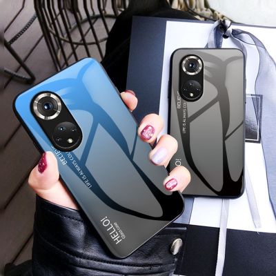 ❀ For Honor 50 60 Case Cover Luxury Gradient Tempered Glass Shockproof Protective Phone Cases For Honor 60 Pro Fundas Capa