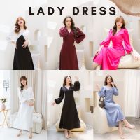 Basicnotbasics - Lady dress เดรสยาวผ้าซาติน เดรสออกงาน ทรงสวยหรูดูแพง