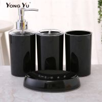 4 Pcs/Set Bathroom Accessories Suit Plastic Soap Dispenser Cup Toothbrush Holder Soap Dish Set