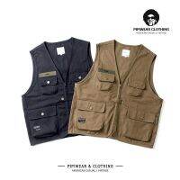 CODLiang Te Outdoor Zone Casual Vest Japan Stylish Vintage Cargo Big Pocket Loose Leisure Vest Old School