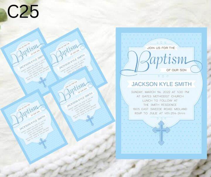 Baptismal / Christening Invitation (Batch C14 C25) Lazada PH