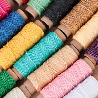 【YD】 30M/Roll Thickness Waxed Thread Leather Cord Diy Handicraft Hand Stitching Flat Sewing