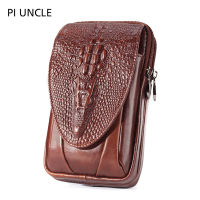 Genuine Leather Mens Belt Bag Mobile Phone Pocket Summer Beach Bag Mens Mini Bag Belly Bag Fanny Pack Waist Bag Cowhide Fashion