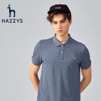 Hazzys Haggis summer new mens short-sleeved T-shirt cotton solid color polo shirt trend mens shirt