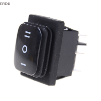 ERDU 12V สีดำกันน้ำ6Pin DPDT self locking สี่เหลี่ยมผืนผ้า ROCKER SWITCH