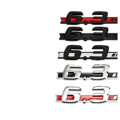 1X ABS Chrome Matte Glossy Black Red 6.3 Fender Emblem สติกเกอร์รถสำหรับ Benz AMG W207 W211 W212 W204 C63 E63