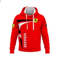 2023 Fashion New Ferrari Logo F1 3d Printing Spring And Summer Fashion Hooded Sweater Men/Women Sweater Pullover Outdoor Hoody