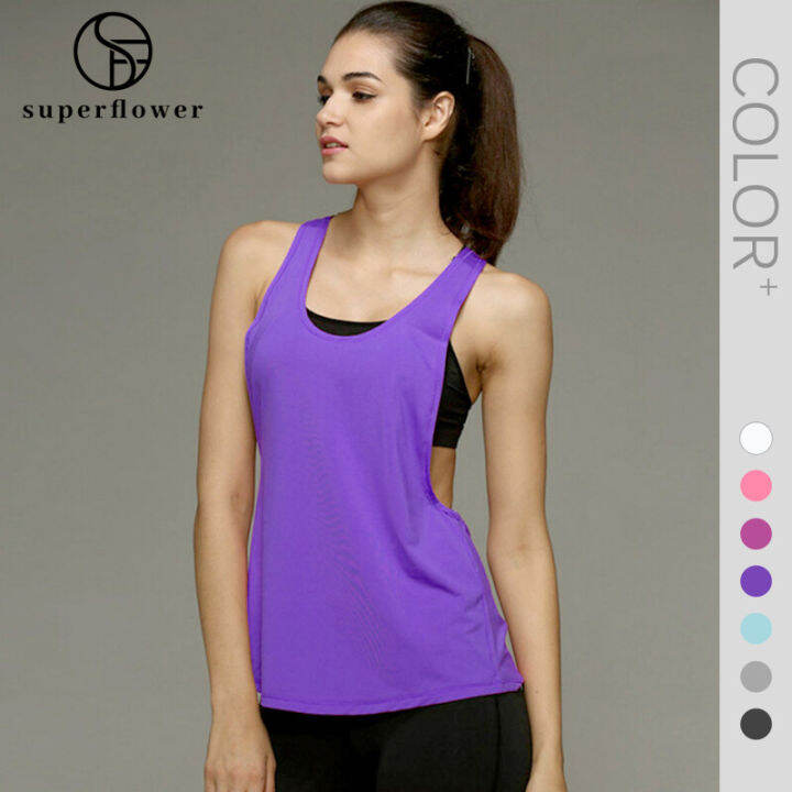SUPERFLOWER Women's Slim Fit Yoga Tank Top with Removable Pads Back