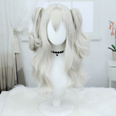 Charlotte Tomori Nao Cosplay Wig Silver Grey Curly Hair Double Ponytail Anime Cosplay Costume Halloween Decor